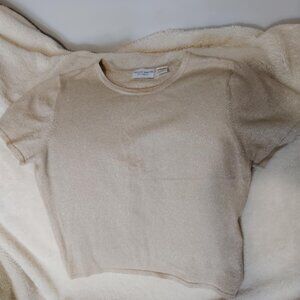 Jaclyn Smith Classic Short Sleeve Gold Shimmer Size Extra Large